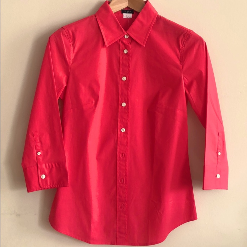 J. Crew, pink blouse, 3/4 sleeves, small...🌺🌺🌺 (1)